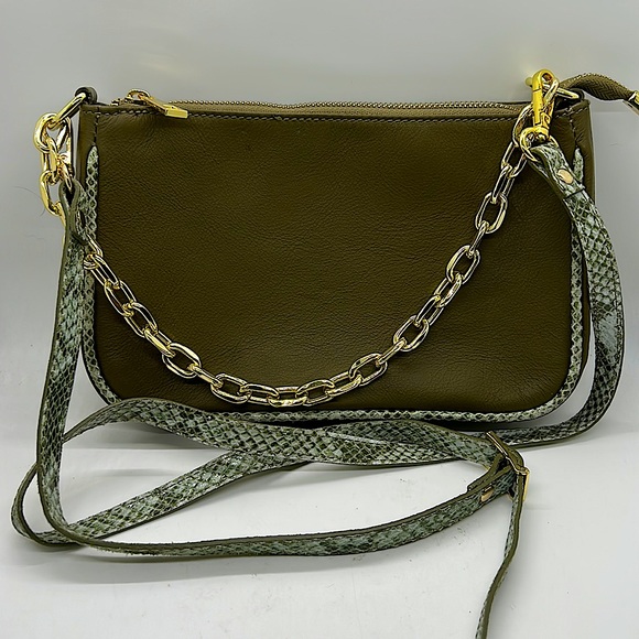 Valentina Fiore Handbags - Valentina Fiore Beautiful Olive Green Leather Crossbody Bag Purse 👜 👜